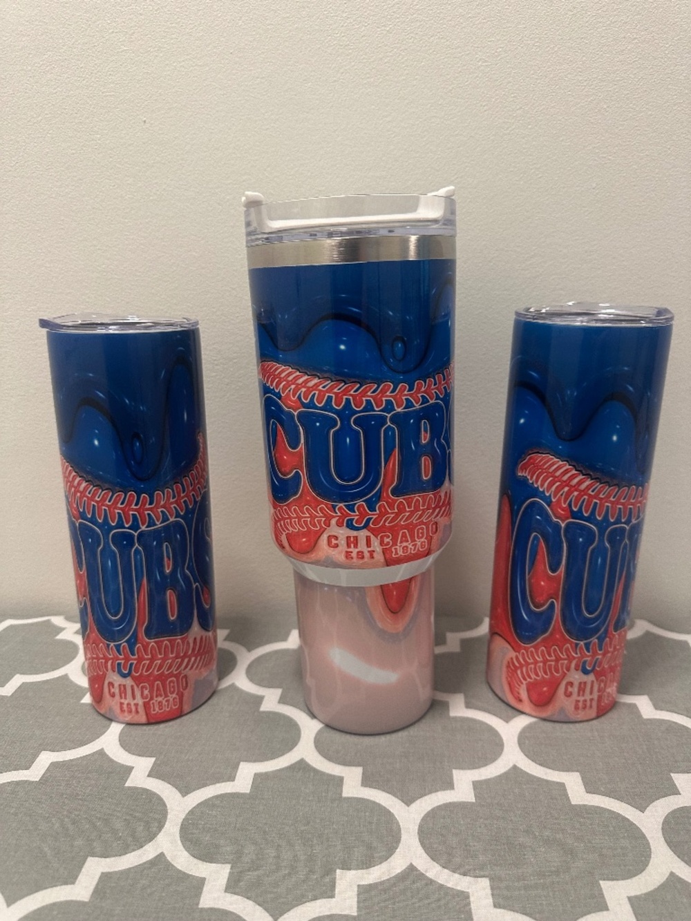 Set of 3 - CUBS Stainless Steel Tumblers